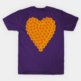 Floral Heart of Marigolds with Back Print T-Shirt